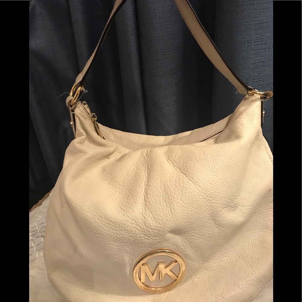 Michael Kors off white leather hobo bag
